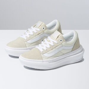 Vans Cream and White Old Skool Platform Sneakers